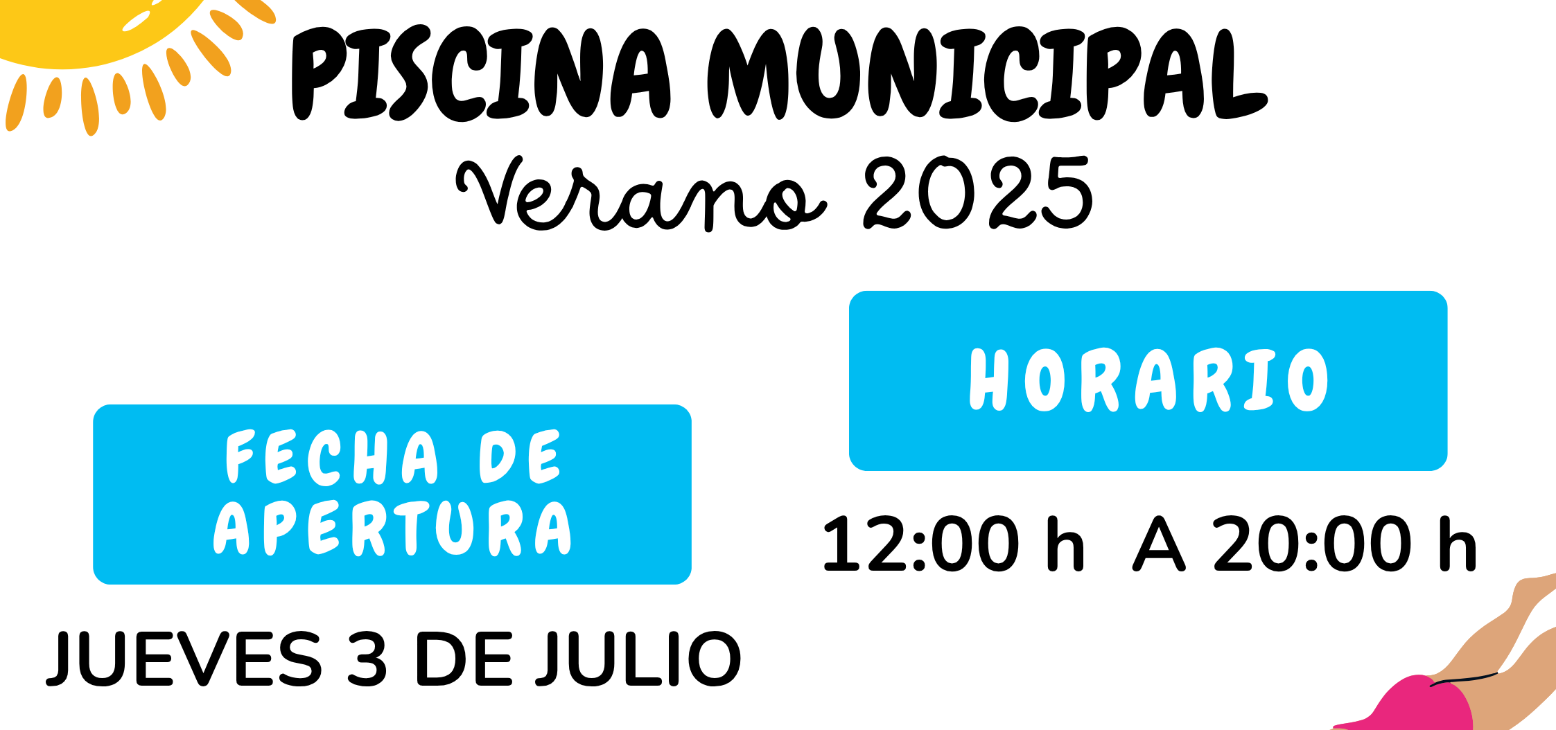 HORARIO Y DIA APERTURA PISCINAS - VERANO 2025