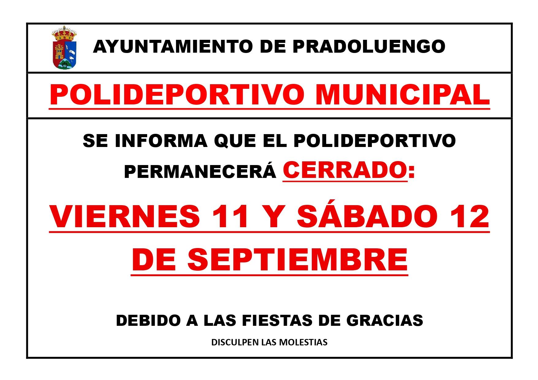 POLIDEPORTIVO CERRADO 11 Y 12 DE SEPTIEMBRE DE 2026