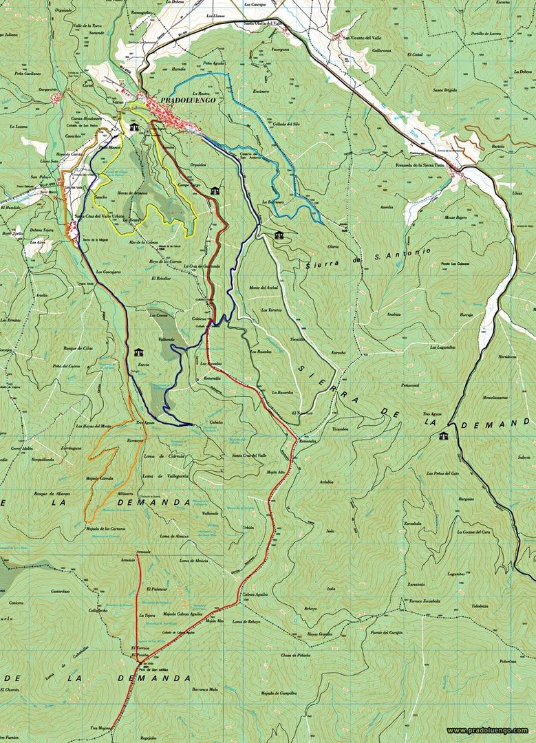 Guías y mapas de rutas en Pradoluengo